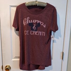 Disney Parks Womens XL Graphic Tee Churros And Ice Cream New With Tags